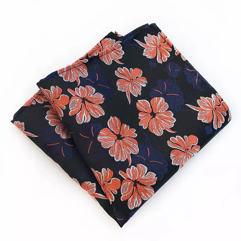 Matagorda 25*25cm Flower Handkerchief Jacquard Weave Pocket Square Hanky Wedding Party for Men Suit Accessories Free Shipping