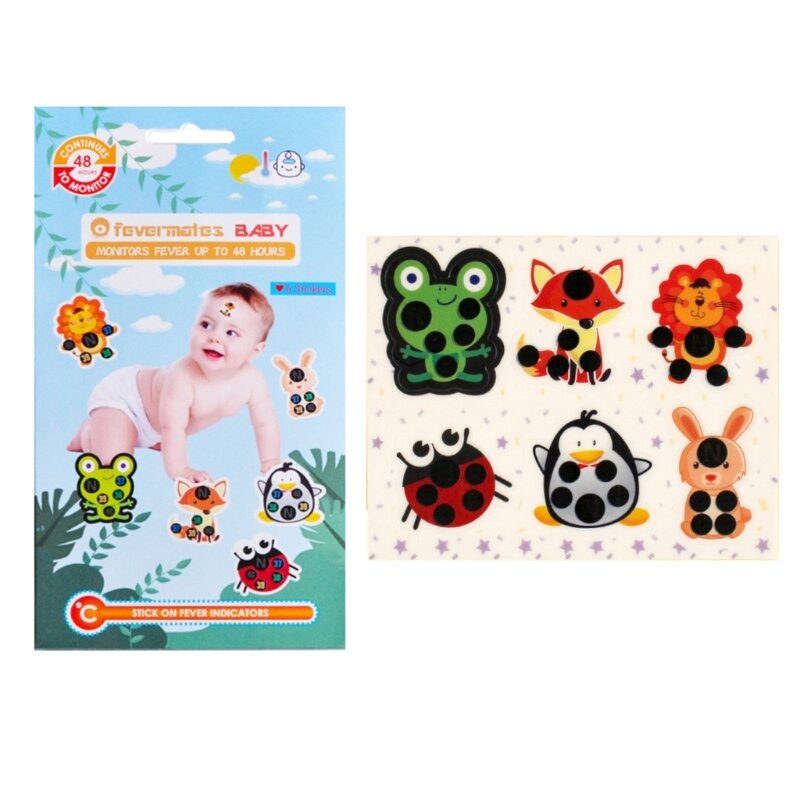 Y1UB Voorhoofd Koorts Stickers Temperatuur Koorts Patch voor Kind Baby Volwassen Thuisbenodigdheden