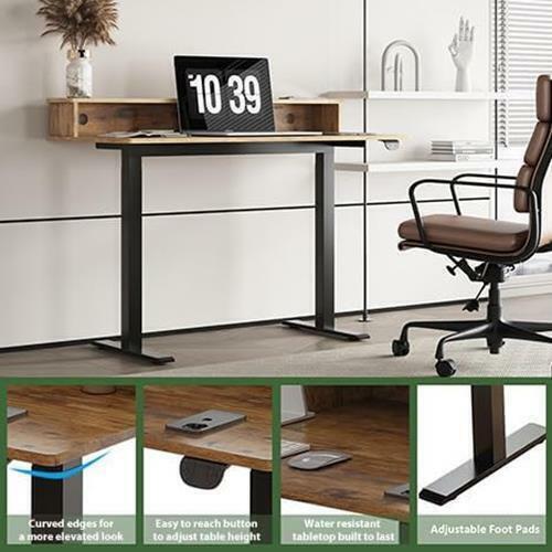 45" 2 Drawers Adjustable Height Desk Office Electric Standing Desk