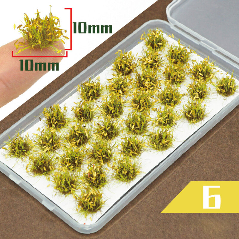 32Pcs Modelling Flower Cluster Grass Tufts Miniature Flower DIY Handmade for Sand Table Sand Layout Model Railroad Scenery w/Box