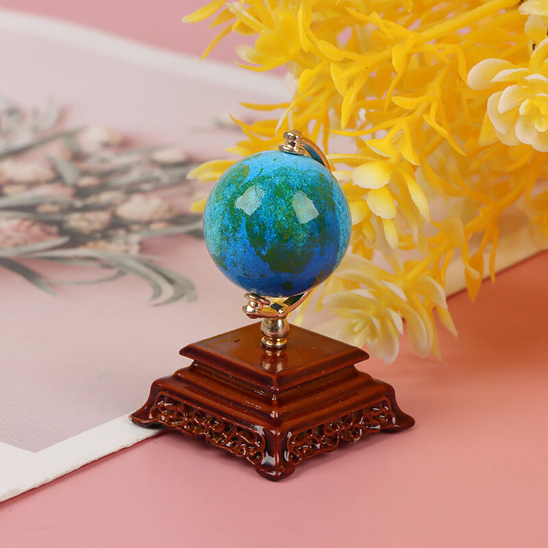 1 sztuk Mini Metal 1:12 Vintage niebieski świat Globe miniaturowe mebelki do domku dla lalek lalki czytelnia akcesoria dekoracyjne dla dzieci zabawki