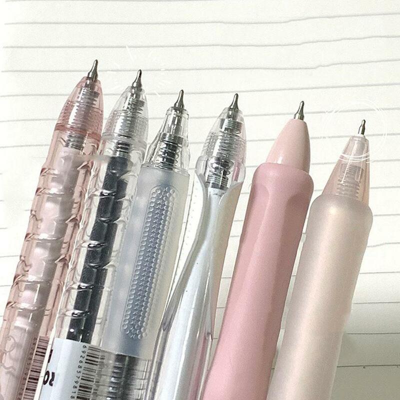 6 buah Korea mode Gel pena kesederhanaan transparan alat tulis pena menulis untuk sekolah buku tempel Gel perlengkapan kembali Visiabl D2W9