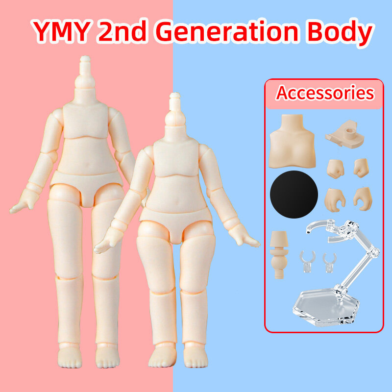 新しいymyオビツ関節人形diyのための少年少女のボディ11、gscヘッド、Ob11、1/12BJD人形アクセサリー玩具交換関節ハンド