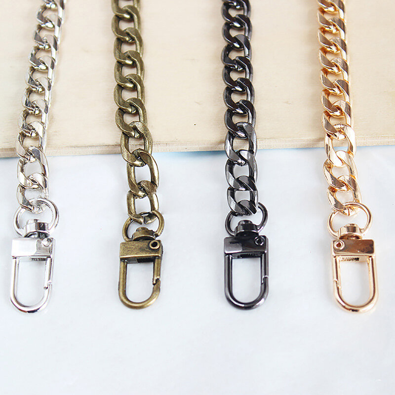 Borsa a catena di estensione da 20cm catena in metallo tinta unita catena fai da te durevole oro argento cinture nere accessori per cinturini a catena