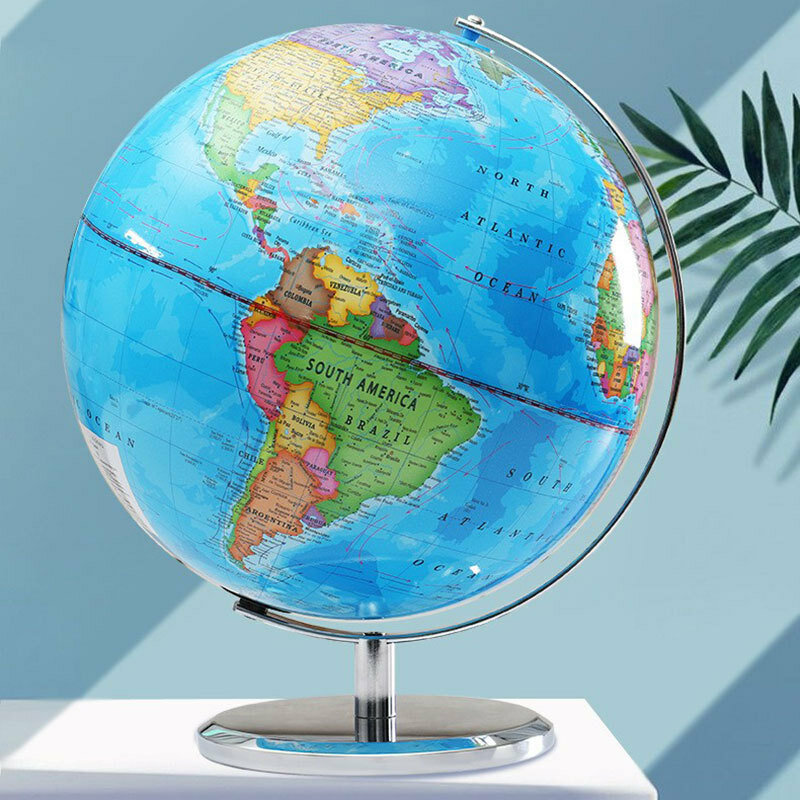 Perlengkapan dekorasi pengajaran edukasi geografi dengan lampu Led Globe peta dunia versi Inggris bola dunia 20/25cm
