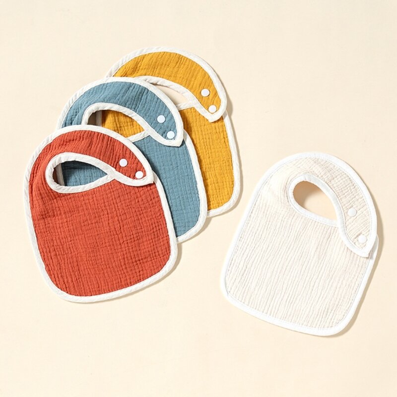 Bavoir en coton de couleur unie pour bébé, serviette de bave douce pour l'alimentation des nourrissons, serviette de rot, trucs d'allaitement, gaze, nouveau, 1 pièce