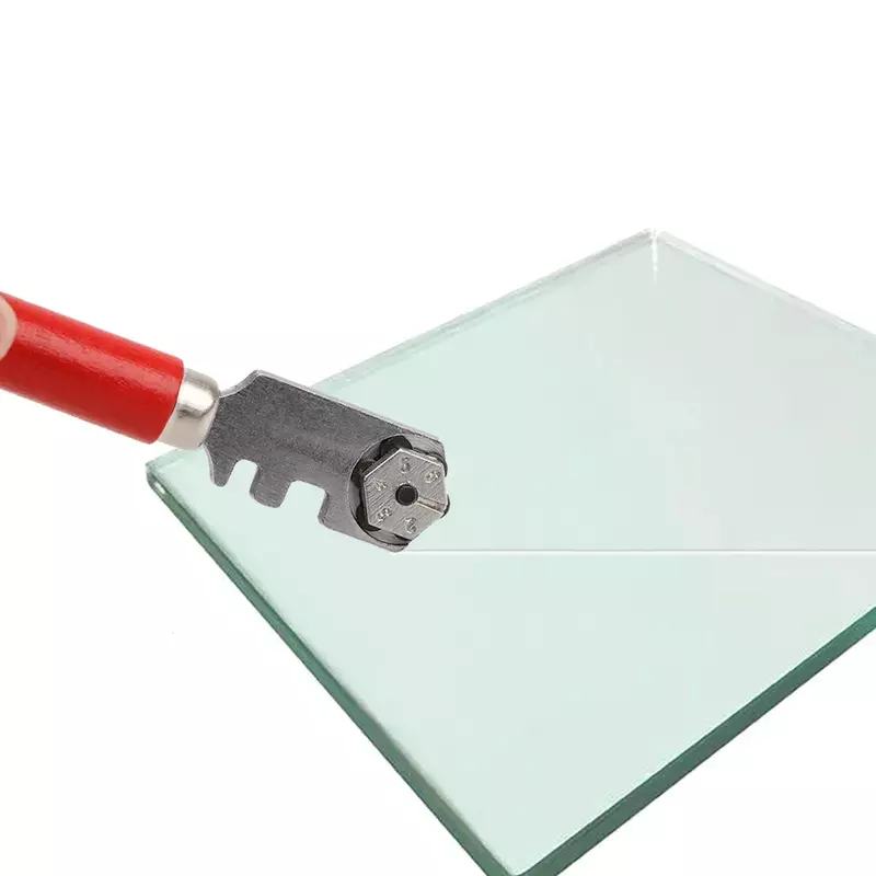 1 pçs cortador de vidro portátil 130mm para ferramenta mão janela artesanato diamante derrubado profissional cortador de telha de vidro punho madeira