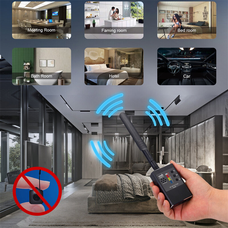 G338 Digital Anti Spy Camera Detector Protection Alarm Multi-function Wireless Wifi Tester RF Signal Device Scanner GPS Detect
