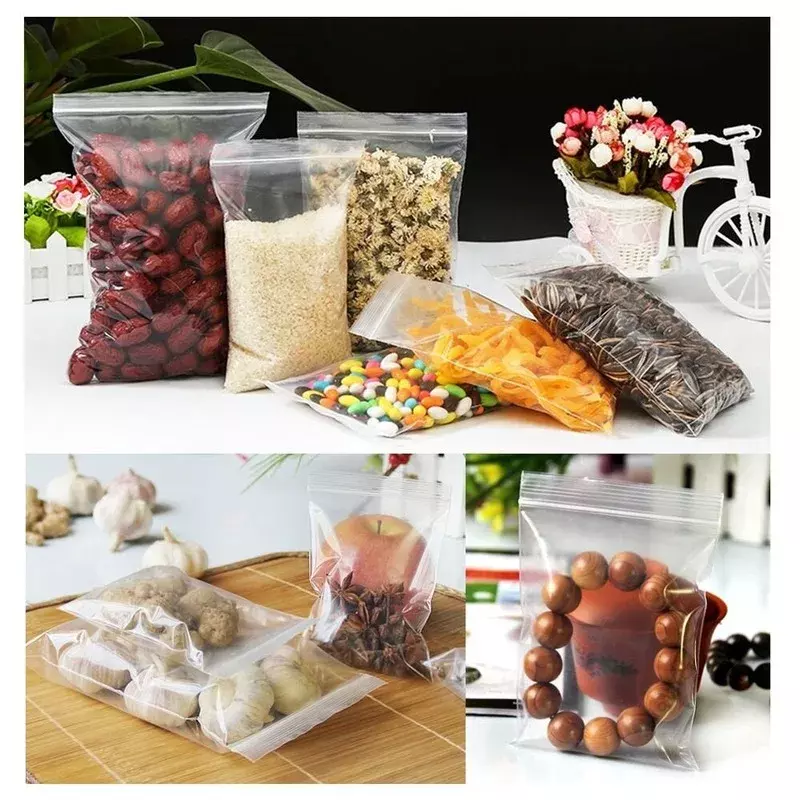 Пластиковые пакеты для упаковки пищевых продуктов, 100/300/500