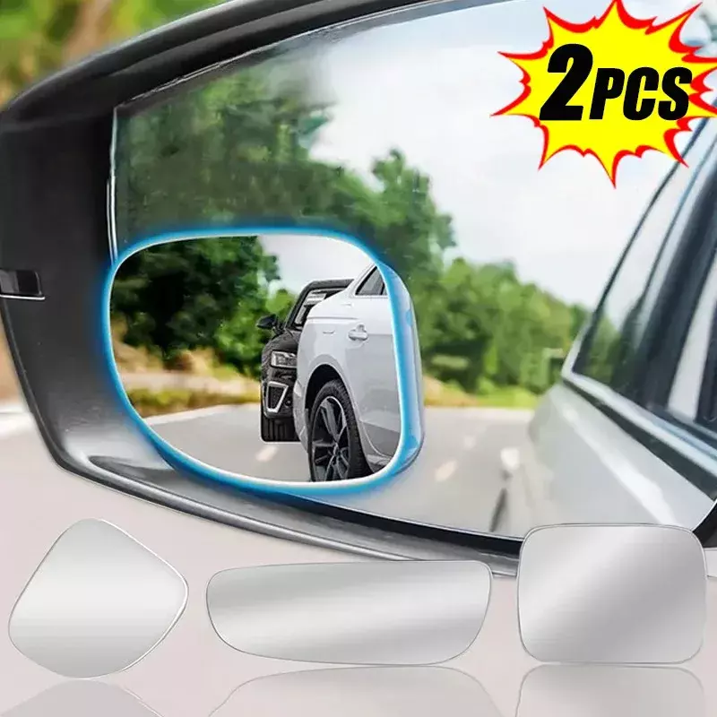 กระจกมองหลังรถยนต์2ชิ้นกระจกส่องจุดบอดเสริมสำหรับ360ปรับมุมกว้างได้จอดรถถอยหลังได้กระจกนูน