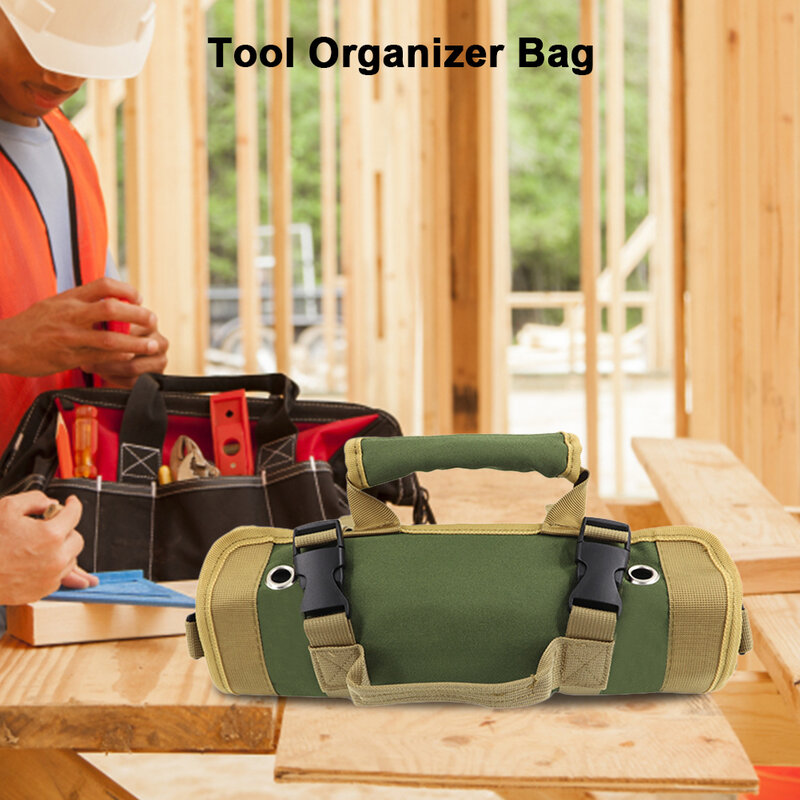 Tool Roll Organizer Multi Pocket Hanging Tool Roll Portable Tool Organizer Carrier Bag for Mechanic/Electrician/Motorcycle/Truck