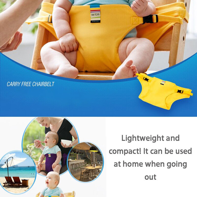 Sedia da pranzo portatile cintura di sicurezza cintura per sedia per l'alimentazione del bambino cintura da viaggio per bambini sedia da pranzo imbracatura cintura di sicurezza accessori per bambini