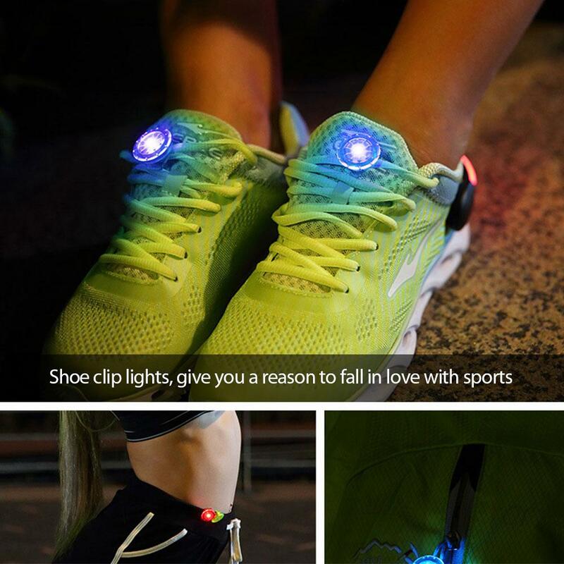 ไฟ LED ส่องสว่างสำหรับใส่วิ่ง1 ~ 10ชิ้น, ไฟคลิปหนีบรองเท้าเรืองแสงไฟเตือนใช้งานกลางคืนขนาดเล็กอเนกประสงค์ใช้กลางแจ้ง