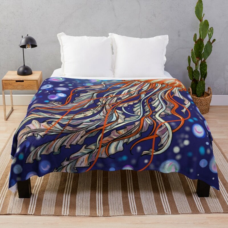 Cobertor macio do desenhista macio dos cobertores do cobertor grande do lance da água-viva