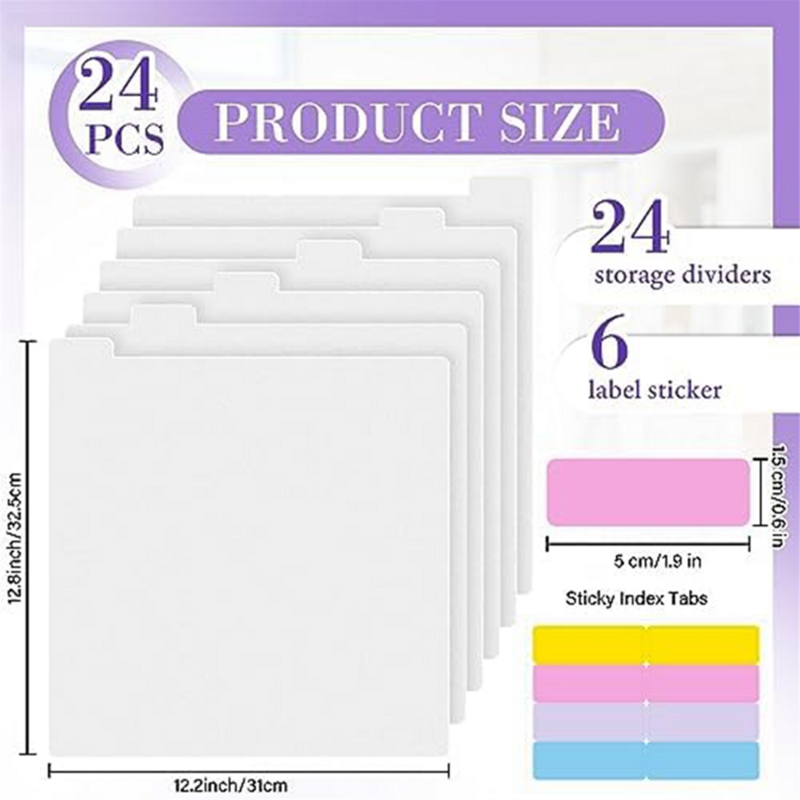 Scrapbook Paper Sync Ders, Bulk for Sync ding, Scrapbook Paper Storage, Cardstock, Tabbed Sync Ders, File Library B, 12 "x 12"