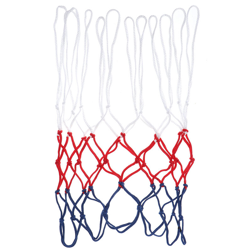 Universal Standard Basketball Net Nylon Hoop Goal Rim Durable Thick Thread Three Color Basketball Net Mesh Replacement