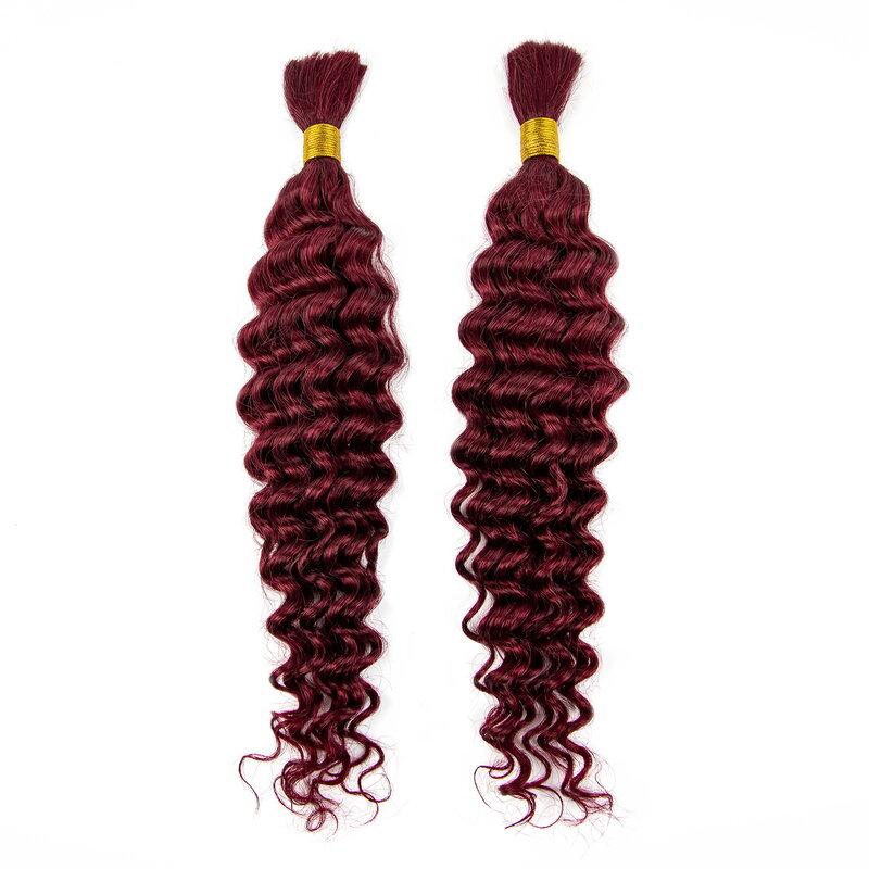 Extensions de cheveux humains Deep Wave pour femmes noires, cheveux Remy brésiliens, en vrac, 16-28 pouces