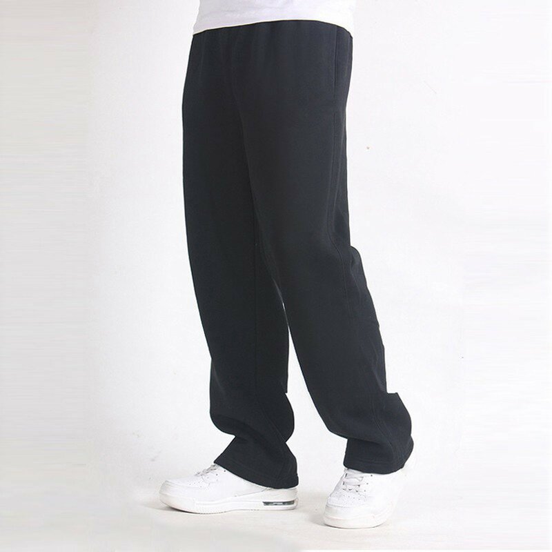 Pantalon de survêtement monochrome pour homme, pantalon de jogging épais, taille élastique, droit, extérieur, sport, sourire, automne, hiver