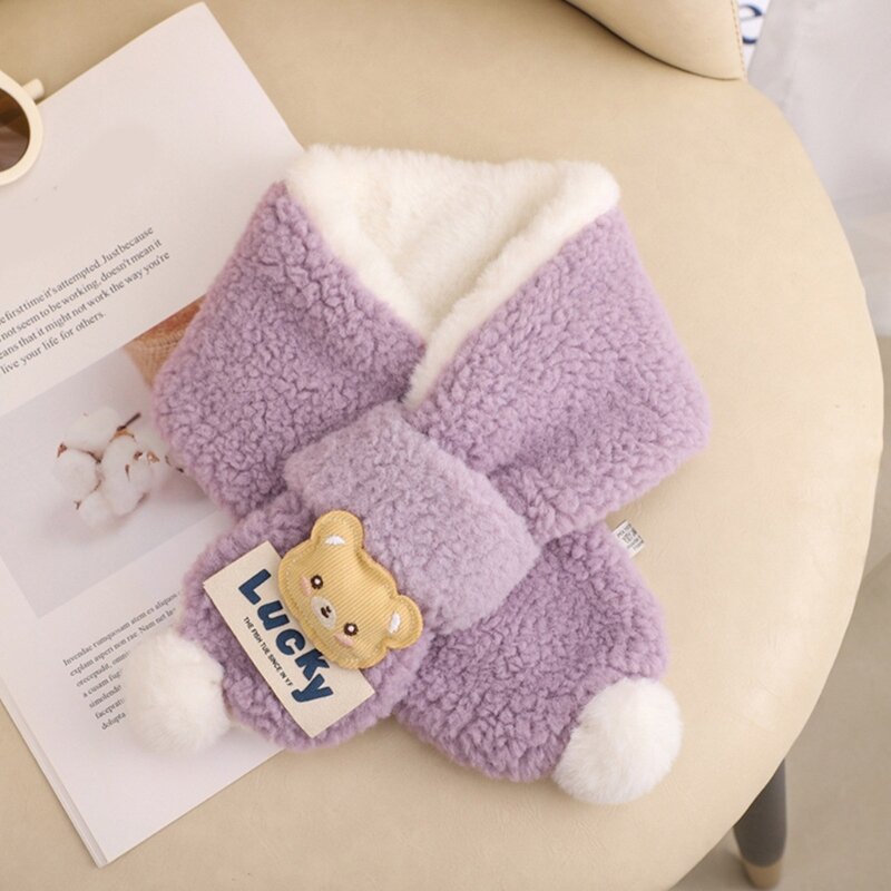 B2EB – écharpe ours chaude pour enfants, écharpe tendance, accessoire indispensable pour les jours froids
