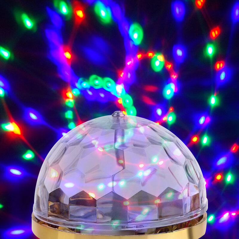 E27 Mini obracanie magiczna lampa kula RGB lampa projektora Party DJ kula dyskotekowa lampa kula dla domu Party KTV Bar etap oświetlenie ślubne