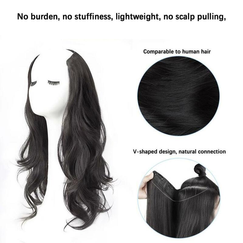 Нашивка для женских длинных волос, натуральные пушистые крупные волнистые длинные вьющиеся волосы, высококачественные нашивки для наращивания волос
