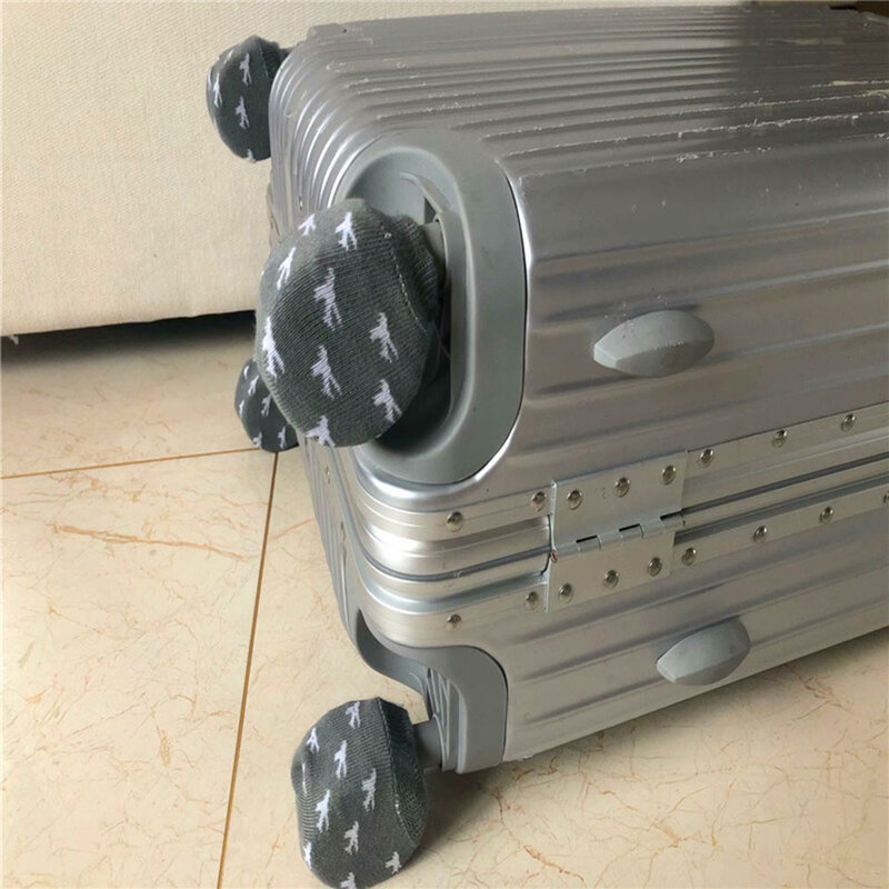 Dziewiarska osłona na koła bagażowe silikonowa akcesoria bagażowe na kółkach dla większości bagażu redukuje hałas walizki podróżne