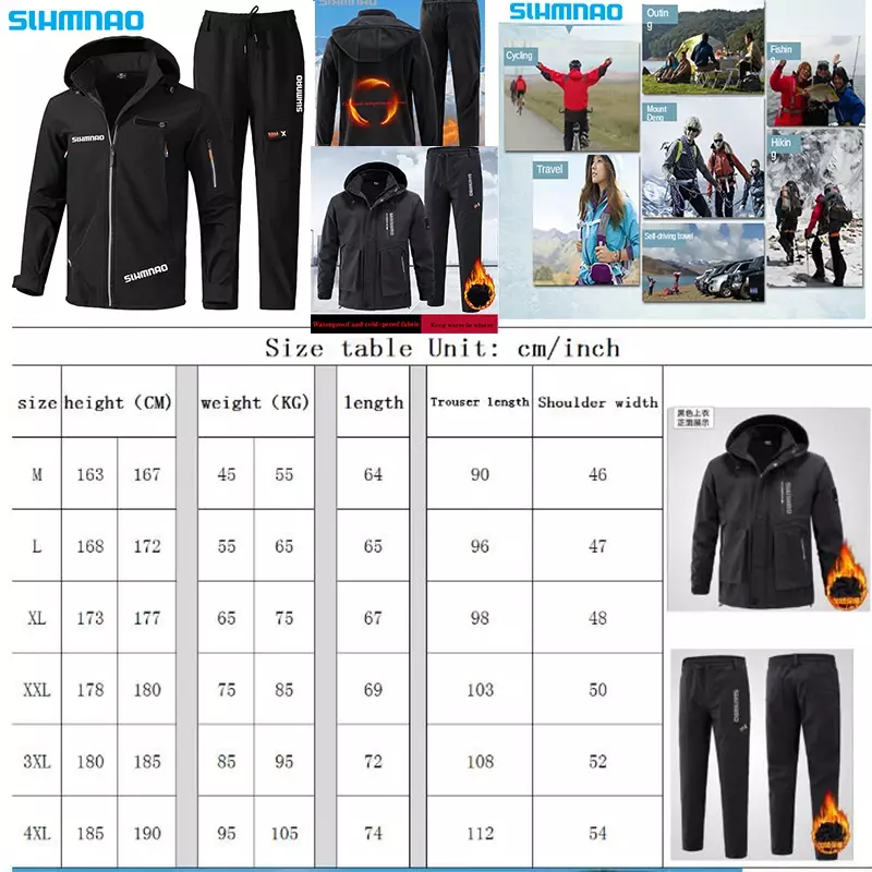 男性用ミリタリータクティカルウェアジャケット、冬用フィッシングスーツ、登山用コート、防水性と暖かいパンツ、登山スーツ、2023
