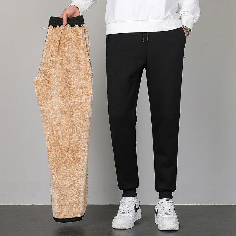 Женские зимние спортивные брюки, утепленные брюки с флисовой подкладкой, мужские однотонные Черные Серые джоггеры, спортивная одежда, повседневные брюки 6xl 7xl 8xl
