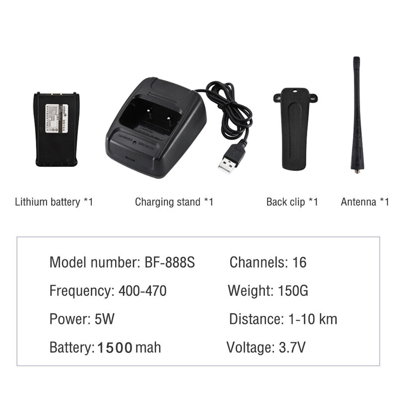 Baofeng BF-888S Walkie Talkie esterno portatile ad alta potenza Walkie-Talkie portatile BF888s Radio bidirezionale a lungo raggio per la caccia