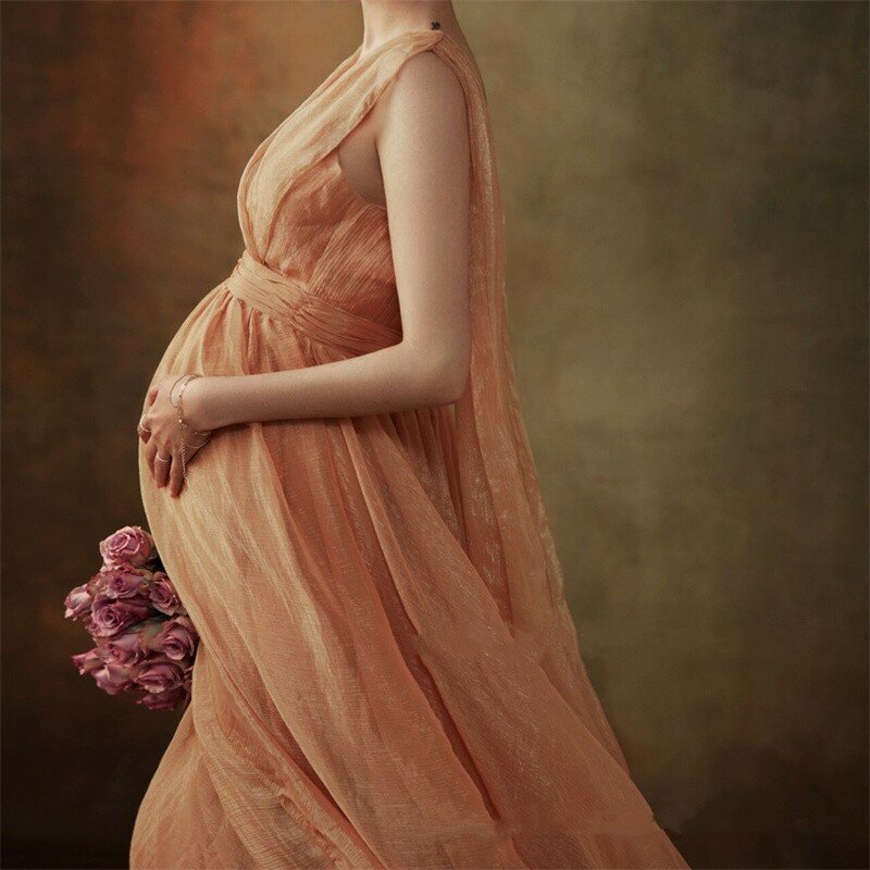 Платье для беременных с V-образным вырезом, без рукавов