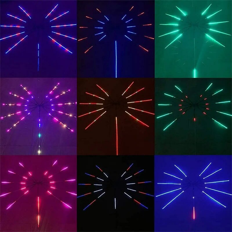 Firework Light Strip Music Sounds Sync Light App Control RGB Color Changing Smart Firework Lights LED Strip Lights for Room Home