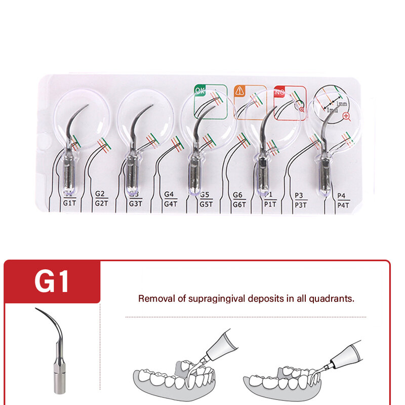 Puntas de escalado ultrasónico Dental, pieza de mano, pieza escarificadora ultrasónica, compatible con Ems y Woodpecker, P1/G1/GD1/ PD1