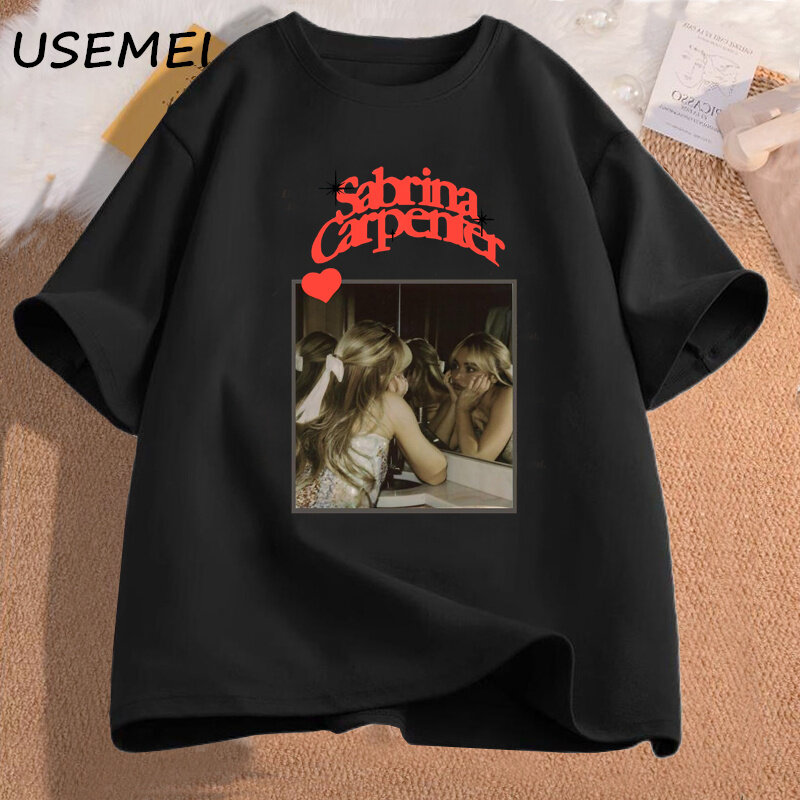 Sabrina Carpenter T Shirt Women Vintage Retro Music Tshirt Emails I Can't Send Tour Merch Tees Rock Tees Casual Cotton Clothes
