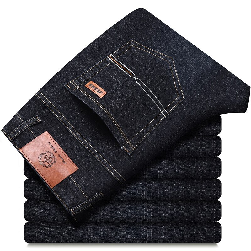 Джинсы мужские классические, мягкие брюки из денима, байкерские штаны, размеры 32-38, цвет черный