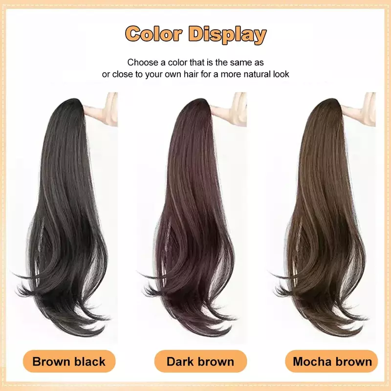 Synthetic Claw Clip Ponytail Natural Wavy Hair Natural Curly Hair Tail Ponny Tail For Women