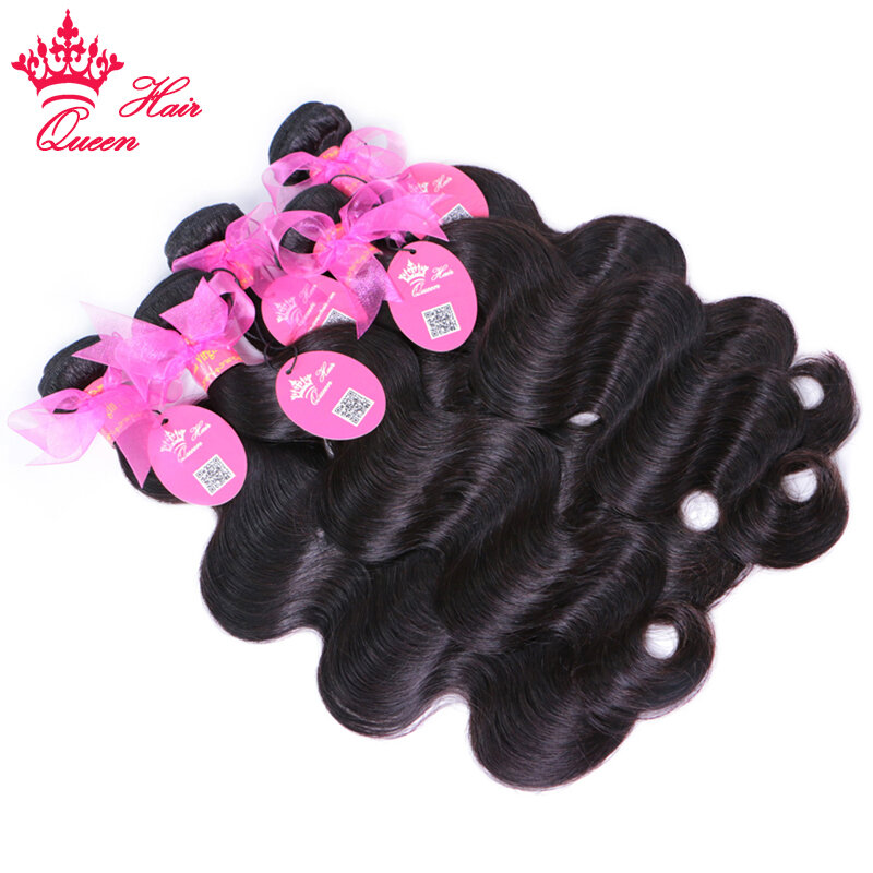 Queen Hair HD Invisible Lace Brazilian Weave Bundles With Closure 5x5 Body Wave 100% Human Virgin Hair Extension Fast Shipping