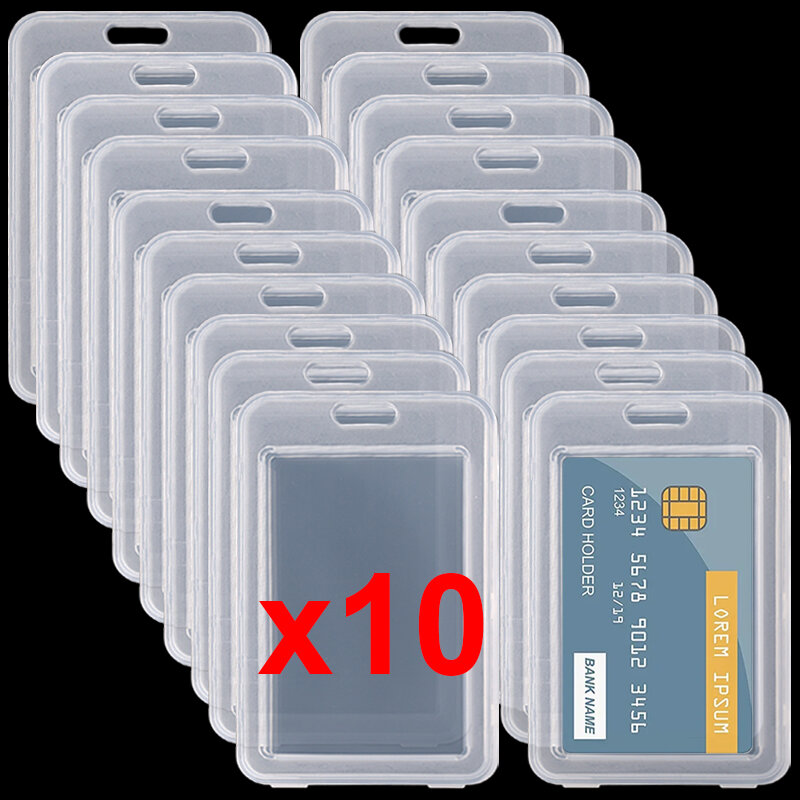 방수 투명 카드 커버 학생 플라스틱 버스 카드홀더 케이스, 비즈니스 신용 카드 은행 ID 카드 슬리브 보호, 1-10 개