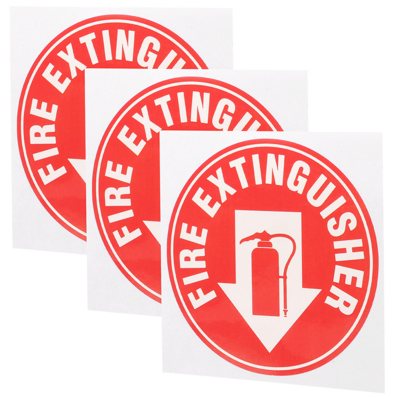 علامة طفاية حريق ذاتية اللصق ، ملصق طفاية حريق على شكل دائري للسلامة ، 3 * إطفاء حريق