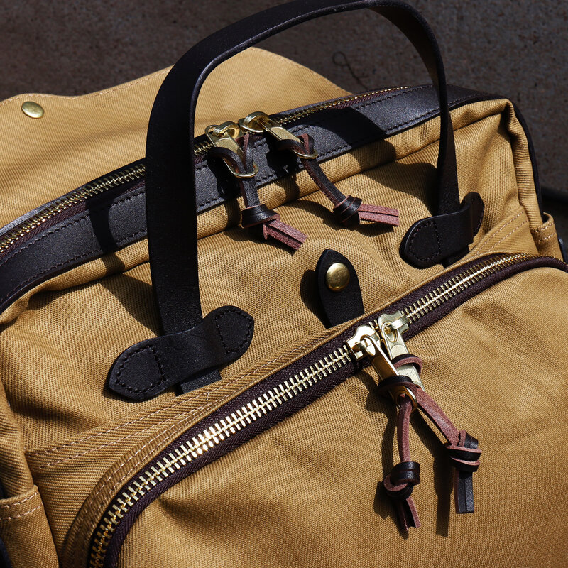 Tailor Brando 70258 American Heavy Canvas Bag Size 39*34*9cm Saddle Leather Shoulder Strap Business Computer Bag
