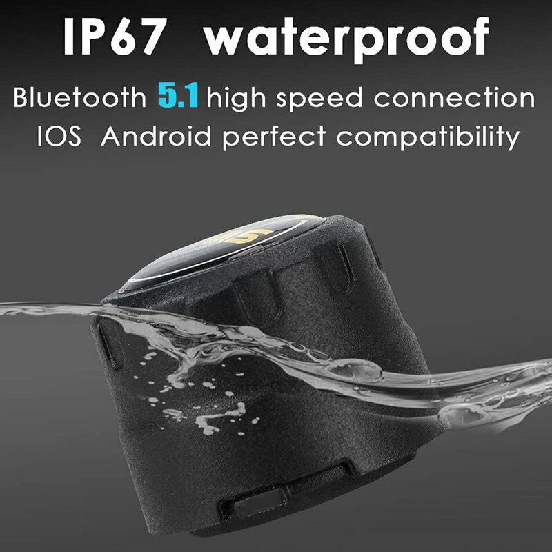 Bluetooth 5.1 sensore del sistema di allarme della pressione dei pneumatici TPMS per auto sistema di monitoraggio della pressione dei pneumatici Android/iOS 8.0 BarBluetooth