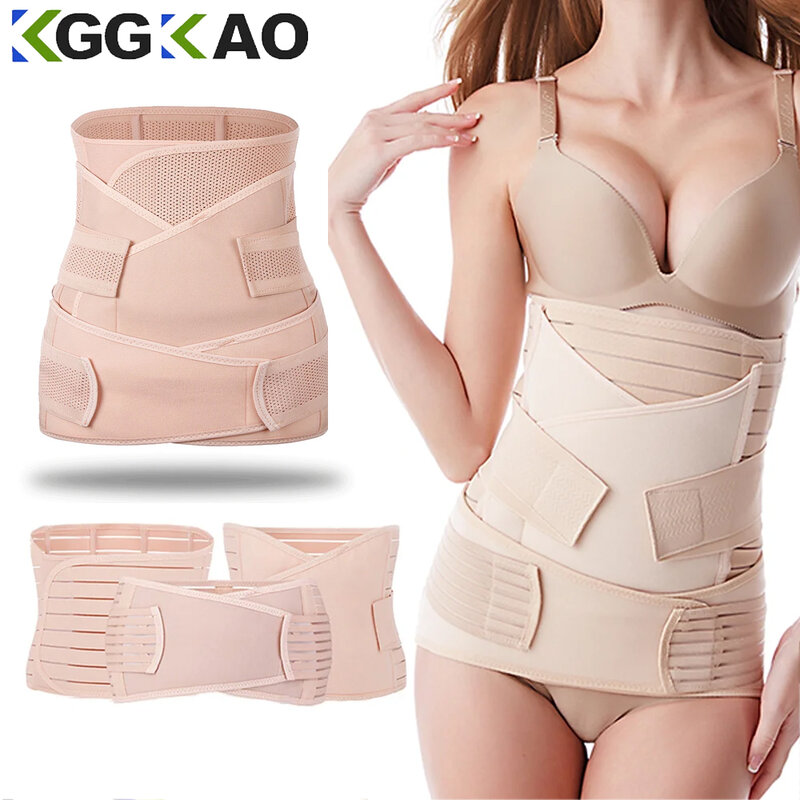 Faixa de barriga pós-parto para mulheres grávidas, espartilho 3 em 1, cintura pélvis, bandagem recuperadora, cinta para shaper do corpo