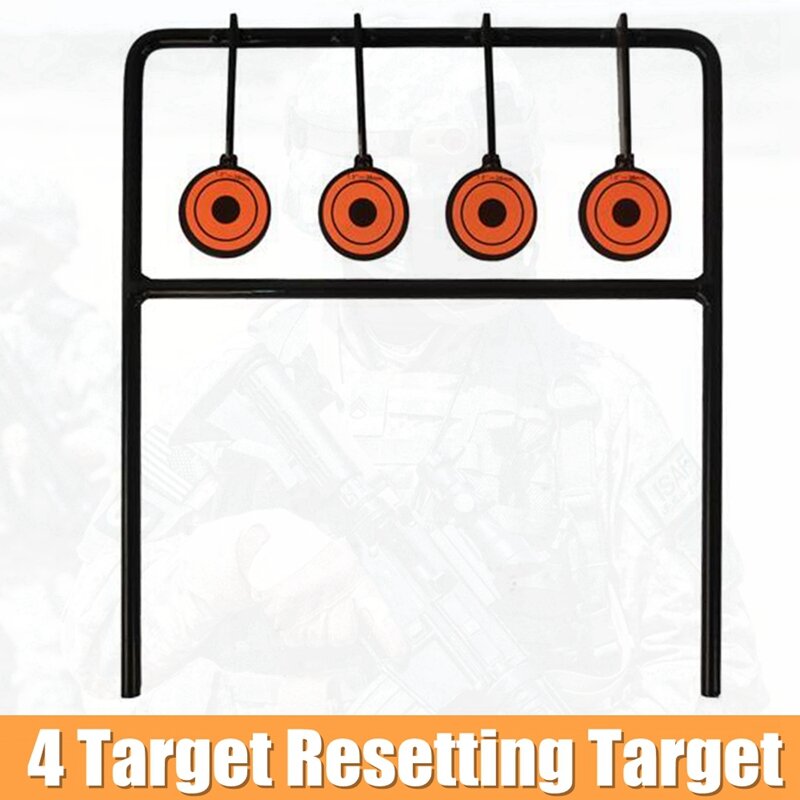 4 Target Metal Plate Self reimpostazione tiro bersaglio da allenamento per Outdoor Airsoft Rife pratica caccia per tiro all'aperto ferro