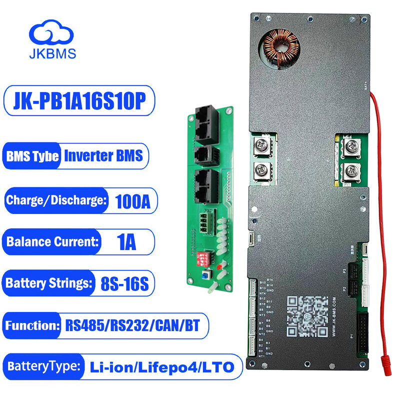 Инвертор JK BMS 16S 48 В lifepo4 Jikong Smart 2A, активный баланс 8S 16S 100A 150A 200A 24V CAN RS485 RS232 BT, Аккумулятор для кемпинга