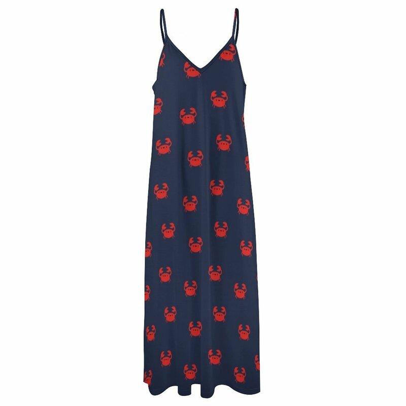 Szczęśliwe małe kraby-granatowa sukienka bez rękawów odzież damska kobiet ubiera ekskluzywna sukienka