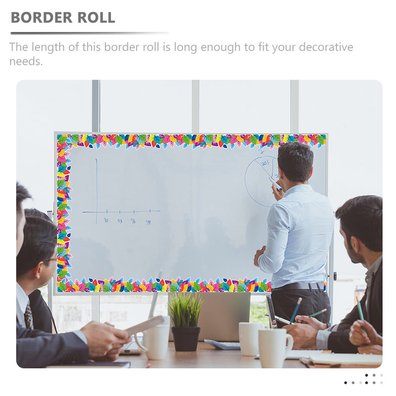 of Decorative Bulletin Board Border Sticker Bulletin Border Sticker Adorable Blackboard Border Trim Cartoon leaf