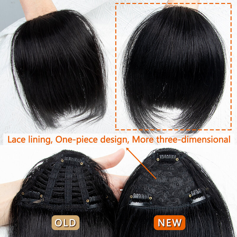 Cabelo Humano Bangs 3 Clips 3D Blunt Cut Natural Hair Bangs OverHead Clip Em Extensões De Cabelo Non-Remy 2.5 "x 4.5" Black Brown Blonde