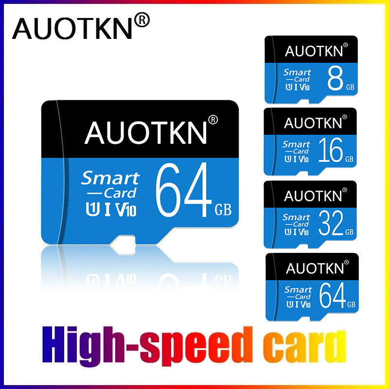 AuoTKN 플래시 메모리 카드, Class10 마이크로 tf SD 카드, 휴대폰 태블릿용 256GB, 128GB, 64GB, 8GB, 16GB, 32GB