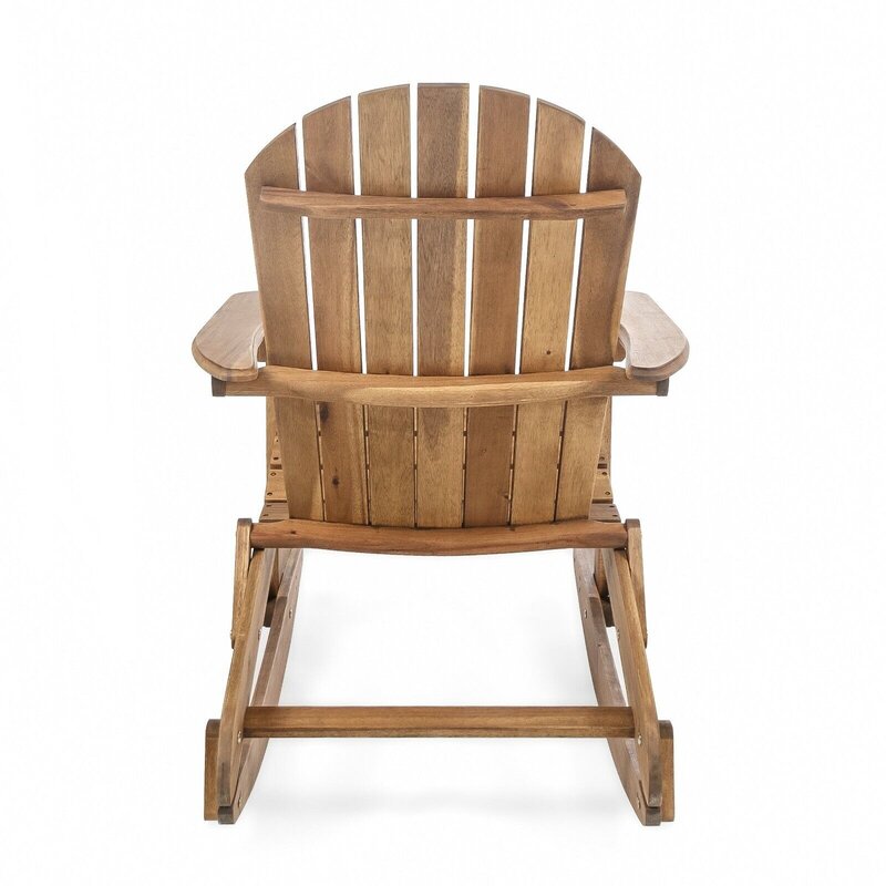Vivian kursi goyang, kayu Acacia luar ruangan Adirondack-
