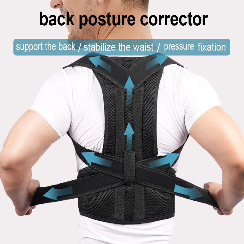 Korektor postur punggung, rompi penyangga bahu memperbaiki tulang belakang, korektor postur punggung atas dan bawah