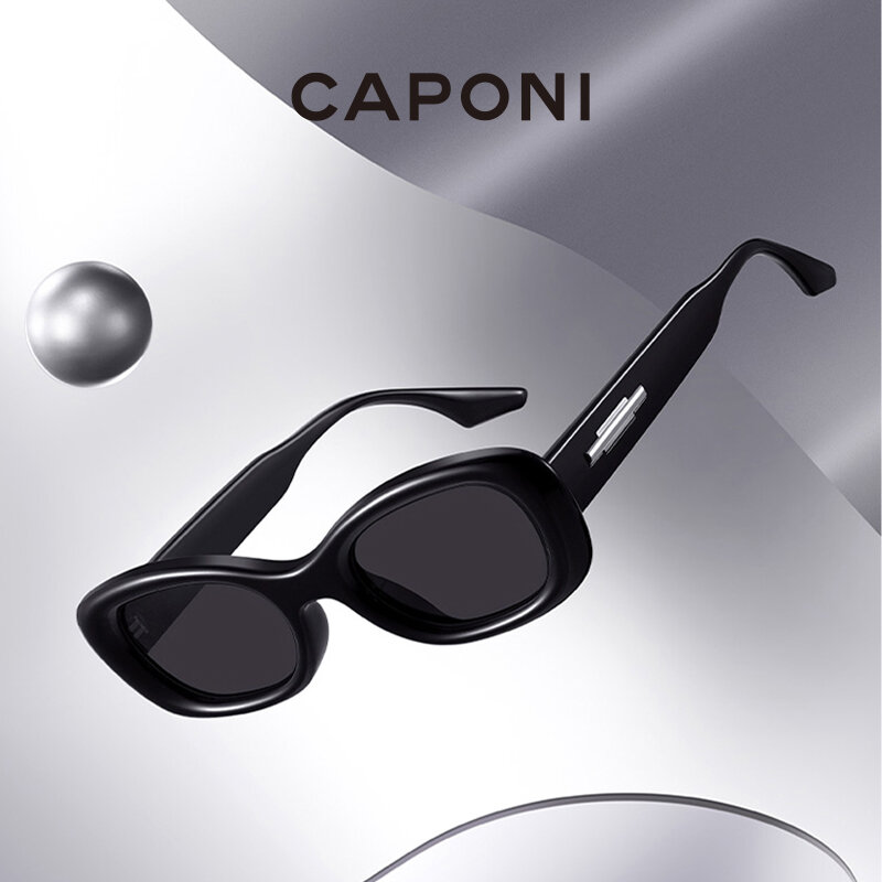CAPONI Солнечные очки женские поляризационные UV400, модные солнцезащитные аксессуары с антибликовым покрытием, в стиле футуризма, брендовые дизайнерские, CP7549